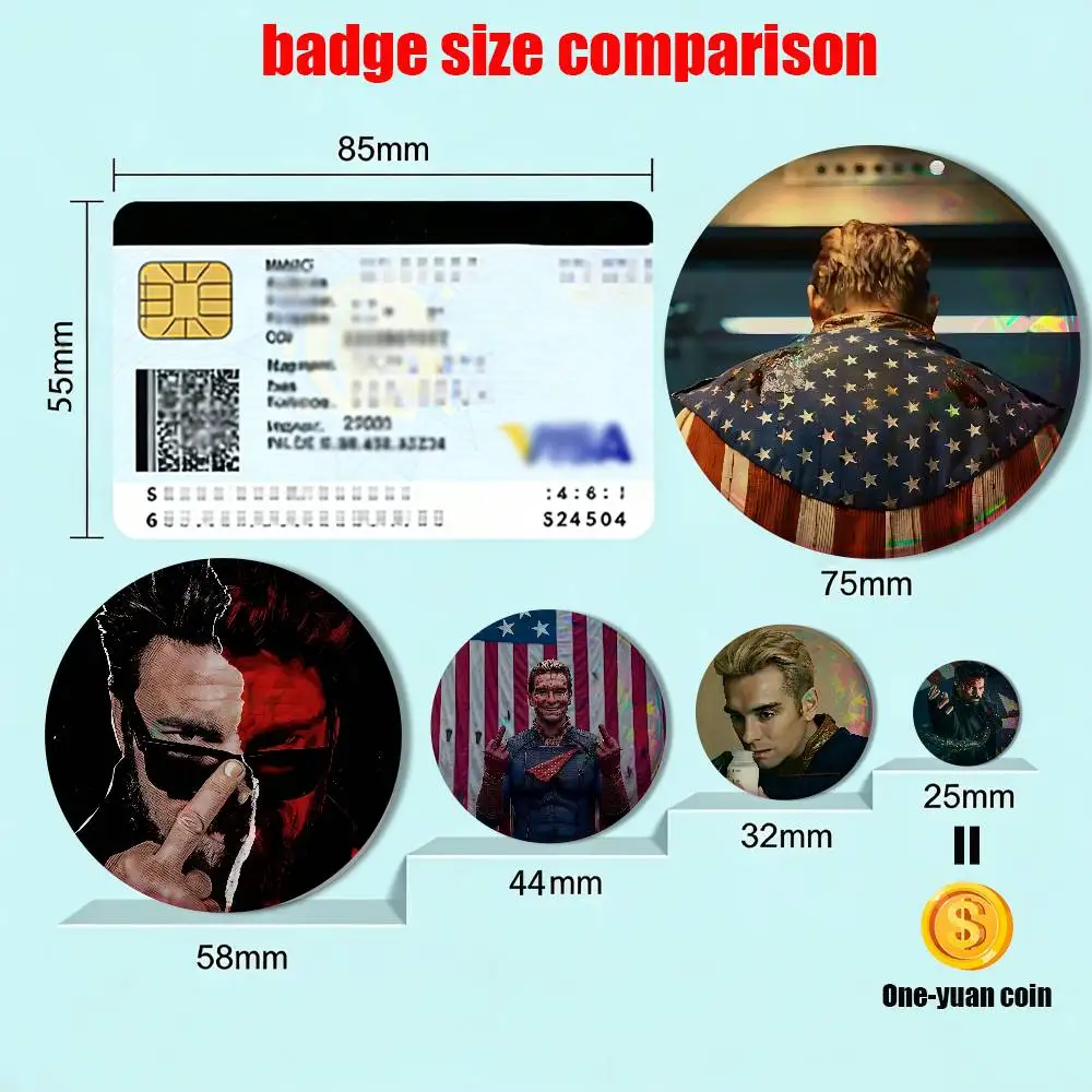 Billy Butcher movie Homelander The Boys Creative Round Badge Button Pin Bag Decor Fans Collection Friends Gift Brooch