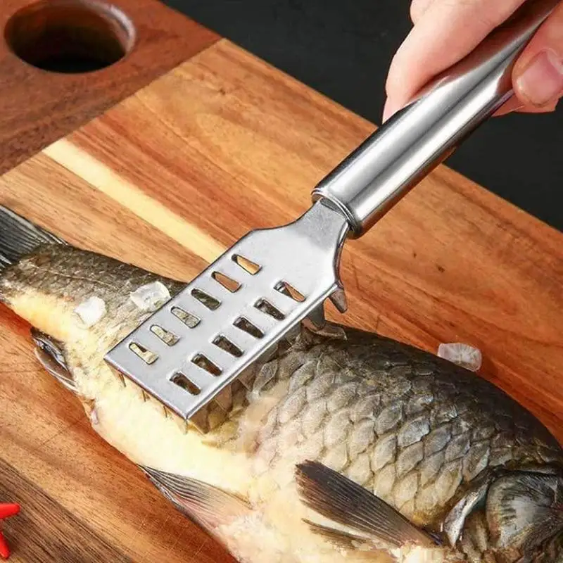 1/2/3pcs Stainless Steel Fish Scaler Remover, Sturdy Fish Scale Cleaner Descaler Tool, Reliable Fish Scale Cleaning Scraper