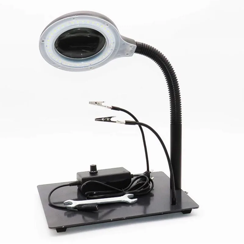 Soldering Iron Assistant, Circuit Board Stand, Soldering Workbench, Multifunctional Amplified Soldering Station with LED Light
