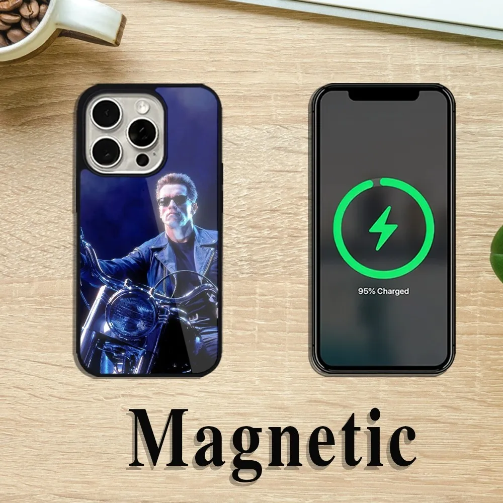 Movie The Terminator Phone Case For iPhone 11 12 13 14 15 Pro Max Plus Magsafe Magnetic Wireless Charging