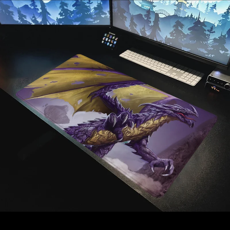 Alas Mouse Gaming, aksesoris kantor varian naga Anime, alas Permainan Gamer, alas meja Deskmat, bantalan penggunaan Pc Xxl Desktop