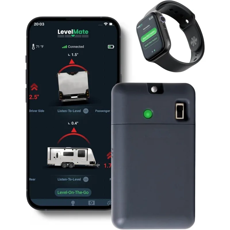 LevelMateMAX Sistema de nivelación RV inalámbrico, nivelador Bluetooth para campistas, accesorio imprescindible para viajes