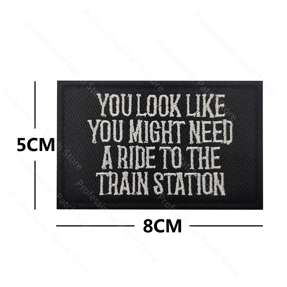 Hot Selling   Funny Classic Saying Patch Motivational Phrases Biker Slogan Words Patches Appliqued Sticker Chevron Strip Badge