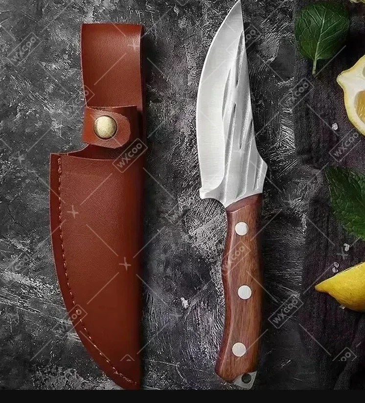 WXCOO Hand-Forged Butcher Knives Sharp BBQ Kitchen Chef Knife Multipurpose Bottle Opener Forged Utility Knife Fruit Cutter - view 5