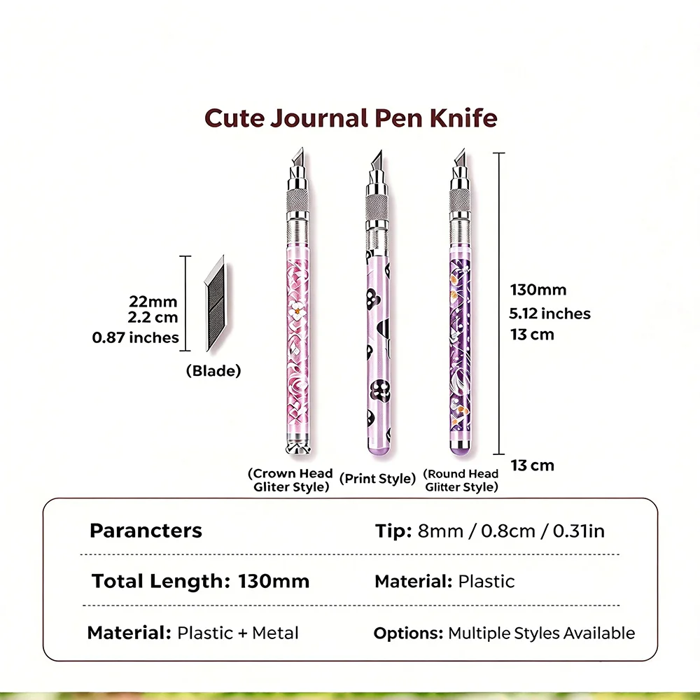 Glitter Quicksand Craft Knife Pen, Convenient Pen-Style Hobby Knife with Cap, Multi-Purpose Precision Cutter for Diamond Art