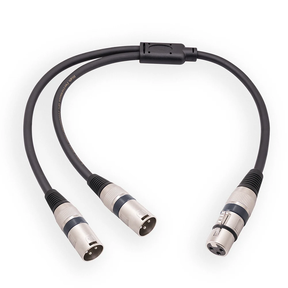 

Кабель XLR (женский-мужской) 50 см, XLR (женский) - двойной XLR (мужской) кабель с шумоподавлением, аксессуары для усилителя, микрофона, динамика