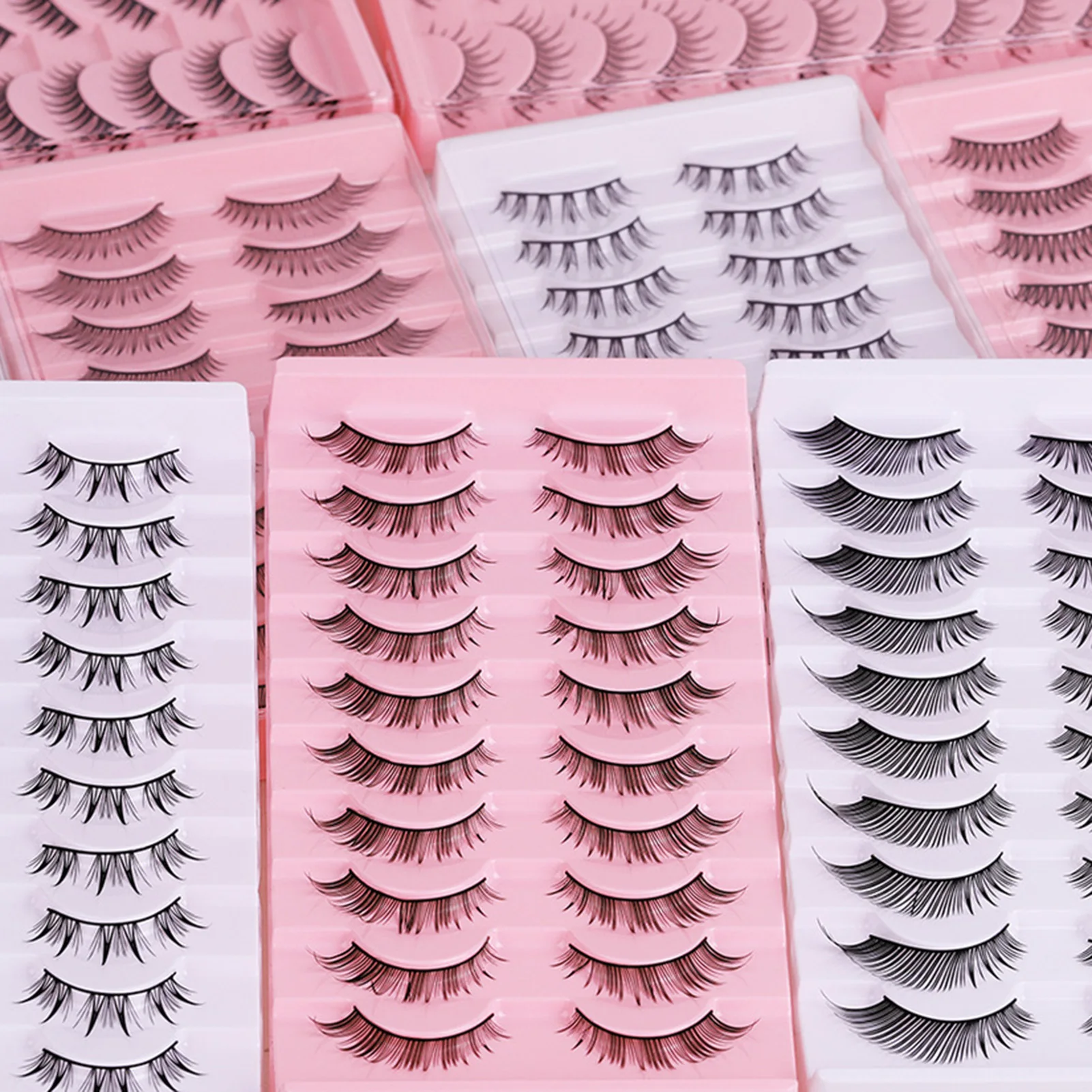 10 Paar Cosplay DIY Wimpern Vollstreifenwimpern Cosplay Wispy Strip Wimpern Flauschige lange Wimpern für Party Hochzeit Make-up