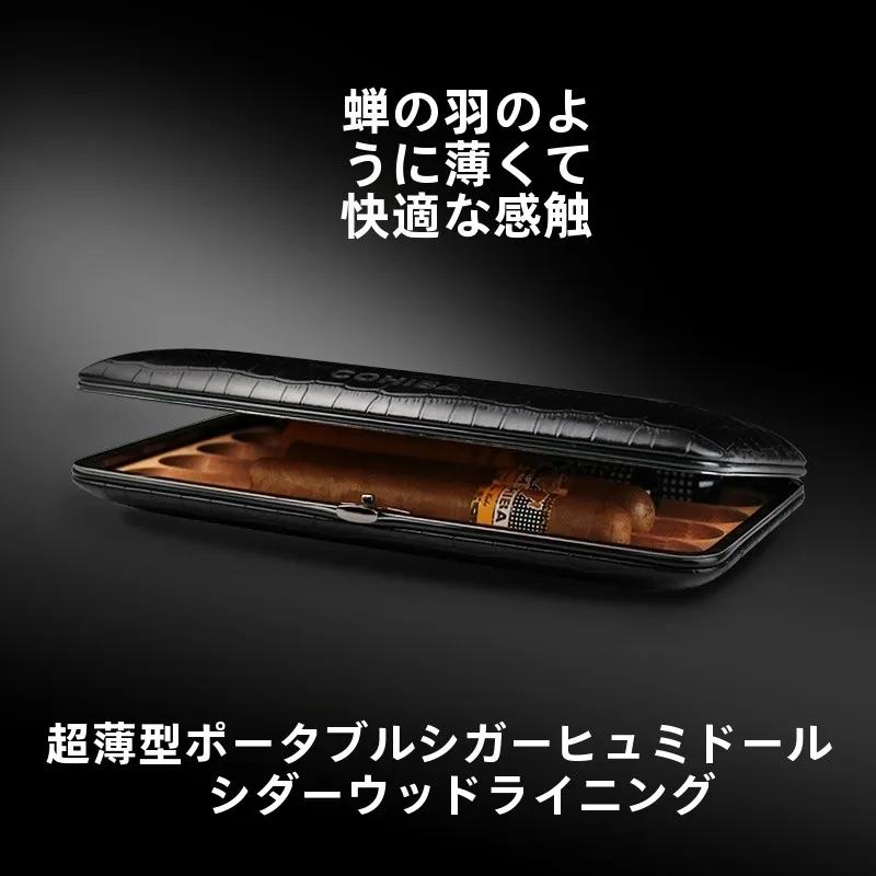 Etui-a-cigares-cubains-fins-portable-de-voyage-en-bois-resistant-a-l'humidite-avec-couverture-en-cuir-3-cm-d'epaisseur-leger-accessoires-de-luxe