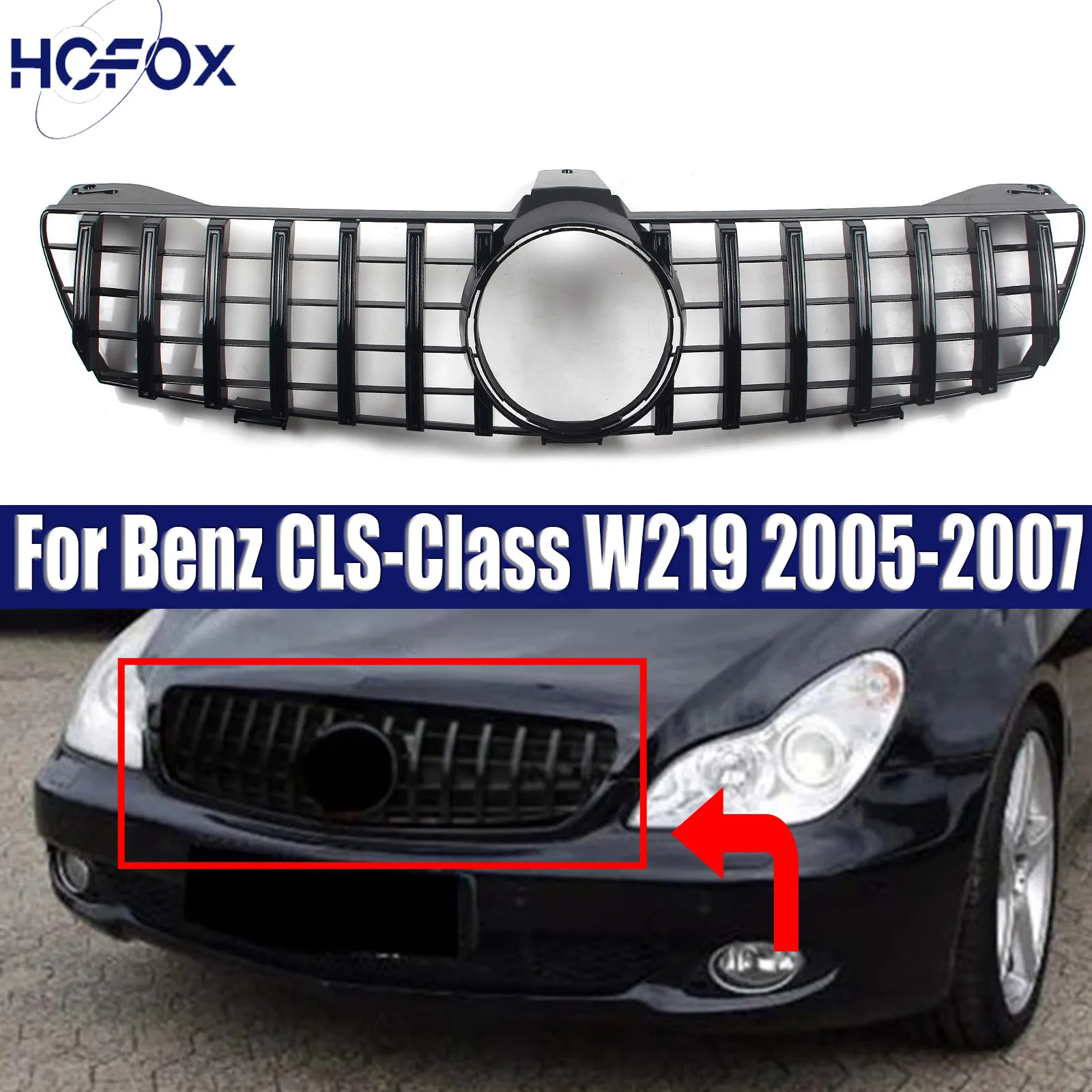 

For Mercedes Benz CLS-Class W219 2005-2007 GT style front grill racing grille mesh accessories
