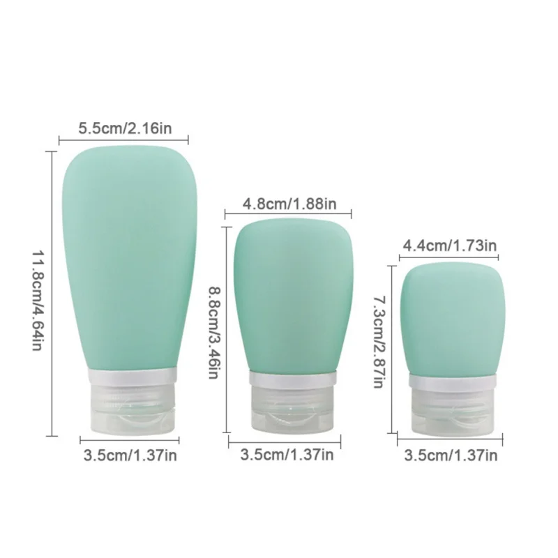 Silicone Refillable Bottle Facial Cleanser Lotion Gel Hand Washing Skin Care Tool Travel Durable Recycle Health 30ml/60ml/90ml