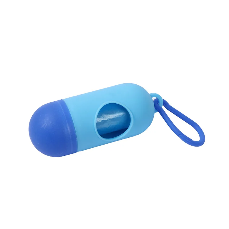 Portable Pet Waste Bag Dispenser Pill Shape Bullet-Shaped Garbage Box Cats Dogs Poop Extractive Clean-up Bags Outside Walking