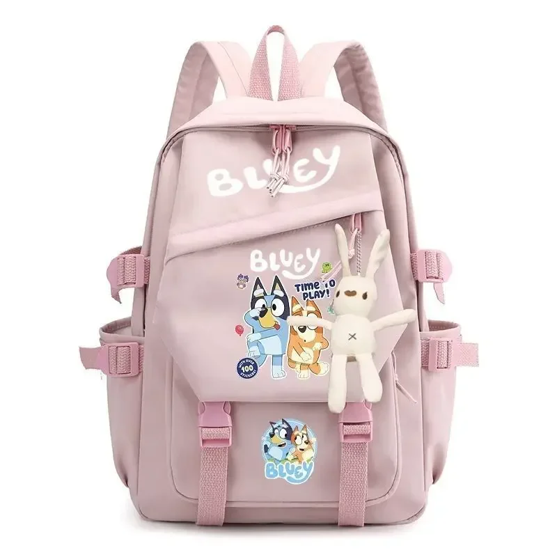 Mochila Bluey de dibujos animados para niños, mochila ligera de protección de la columna vertebral, impermeable, gran capacidad, regalo para