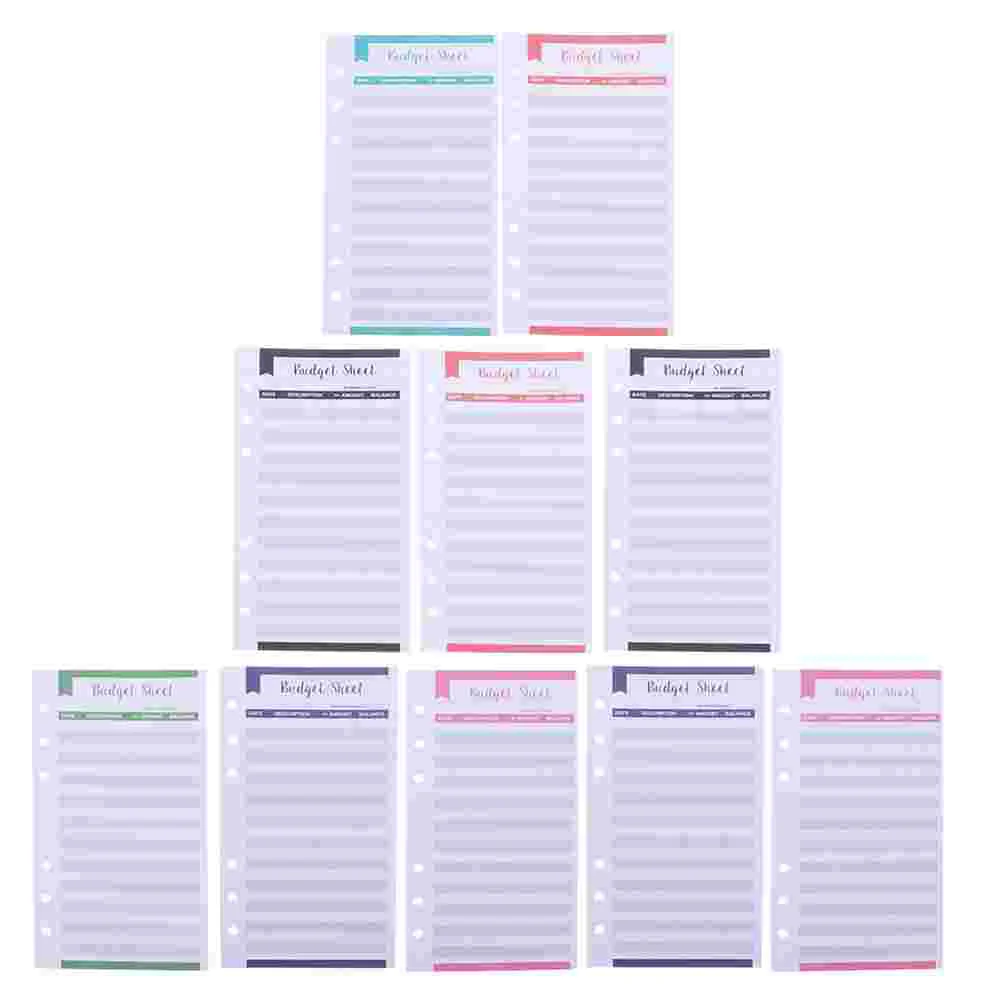 40 Pcs Budget Card Wallet Planner Expense Tracking Helper Binder Simple Sheets Cash Consumption Double Offset Paper Cards