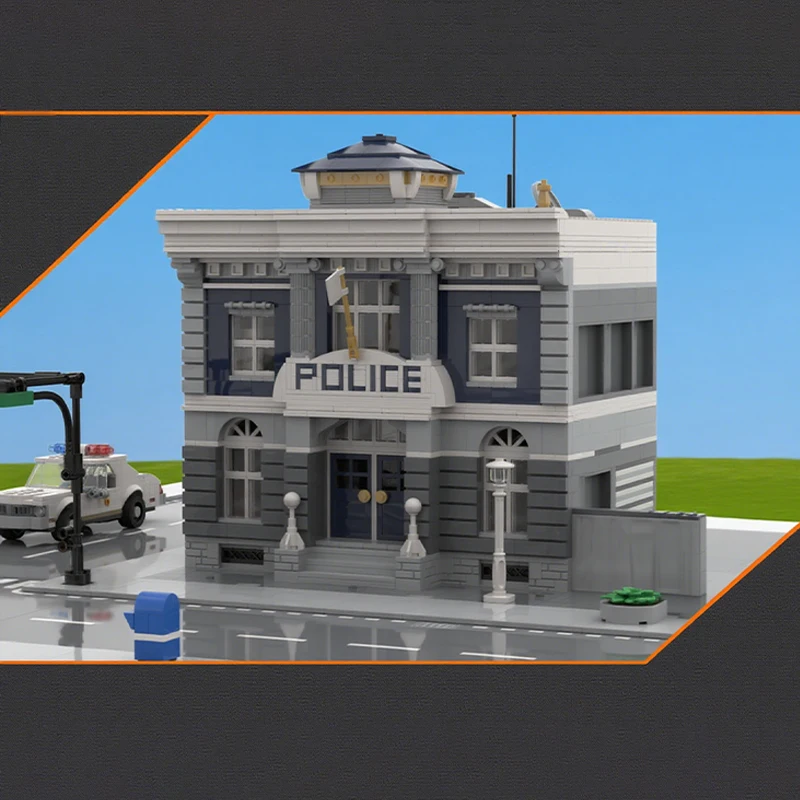 

1510 шт. MOC MB10-10-я прецинальная полицейская станция, модульные строительные блоки, рождественский подарок, коллекционное издание премиум-класса