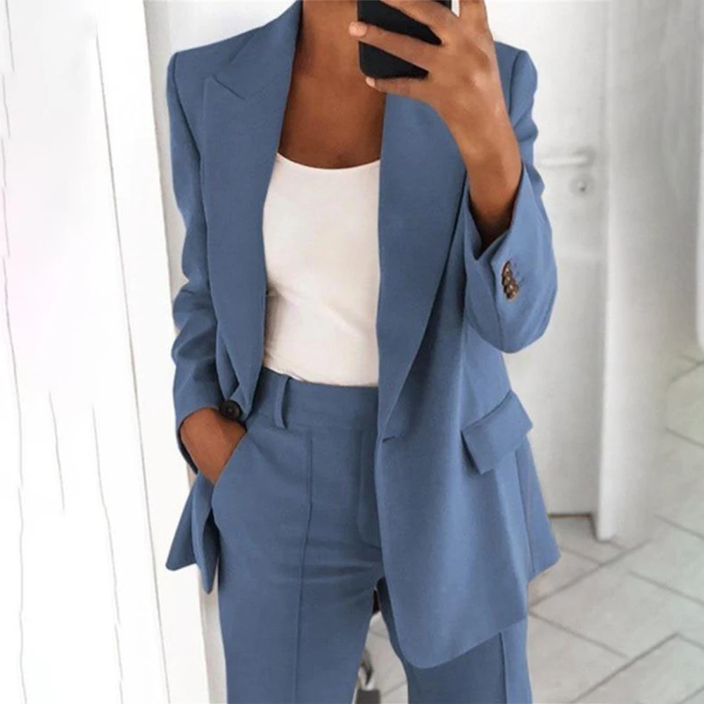 

Женский пиджак больших размеров с длинными рукавами, официальная офисная куртка, приталенное пальто с открытой передней частью, подходит для работы и деловых мероприятий