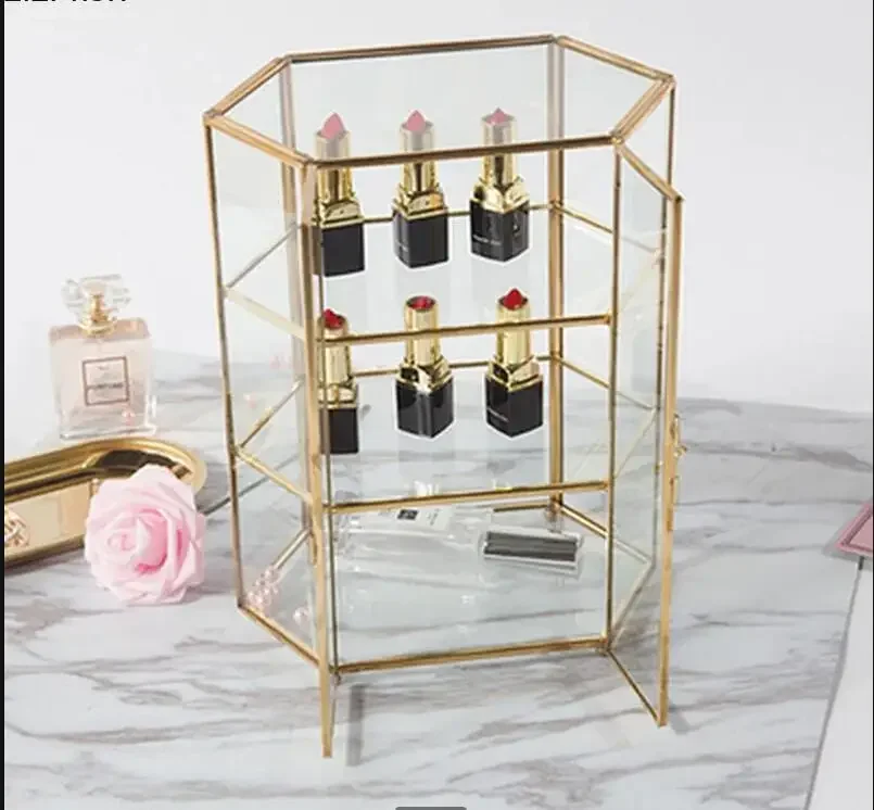 Transparent Glass Jewelry Box Three-layer Storage Box Jewelry Display Stand Decorative Frame Jewelry Organizer Storage Organizer