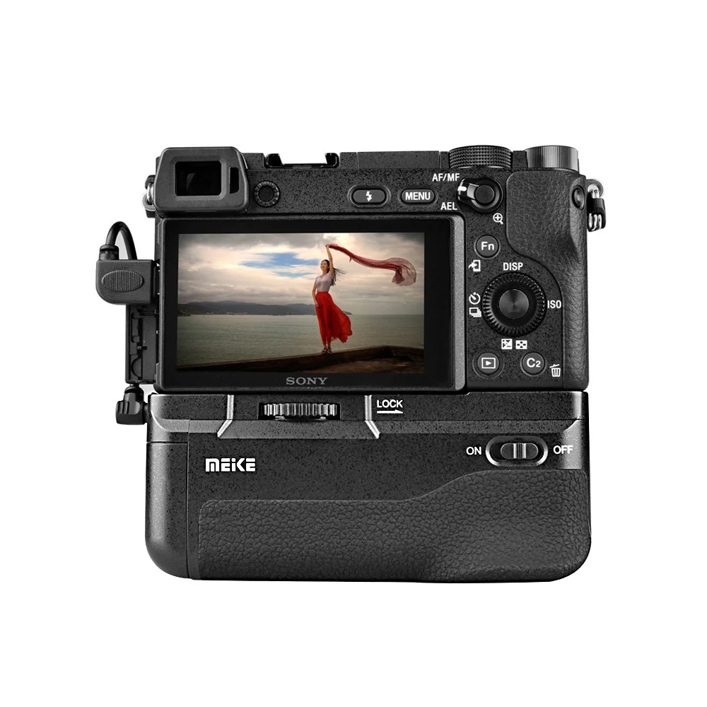 Meike MK-A6300 Pro قبضة بطارية عمودية مع جهاز تحكم عن بعد لاسلكي 2.4 جيجا هرتز لكاميرات سوني A6100 A6400 A6300 A6000