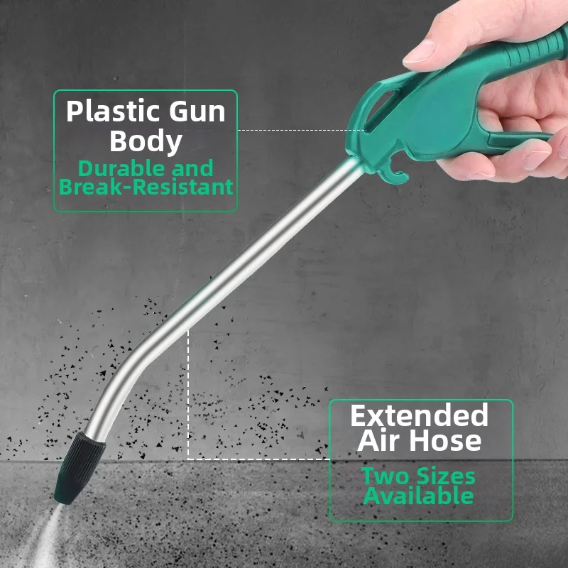 Pneumatic Air Blow Tool, High‑Pressure Dust Cleaning Tool With Long And Short Nozzle For Industrial Dust Removal Accessories