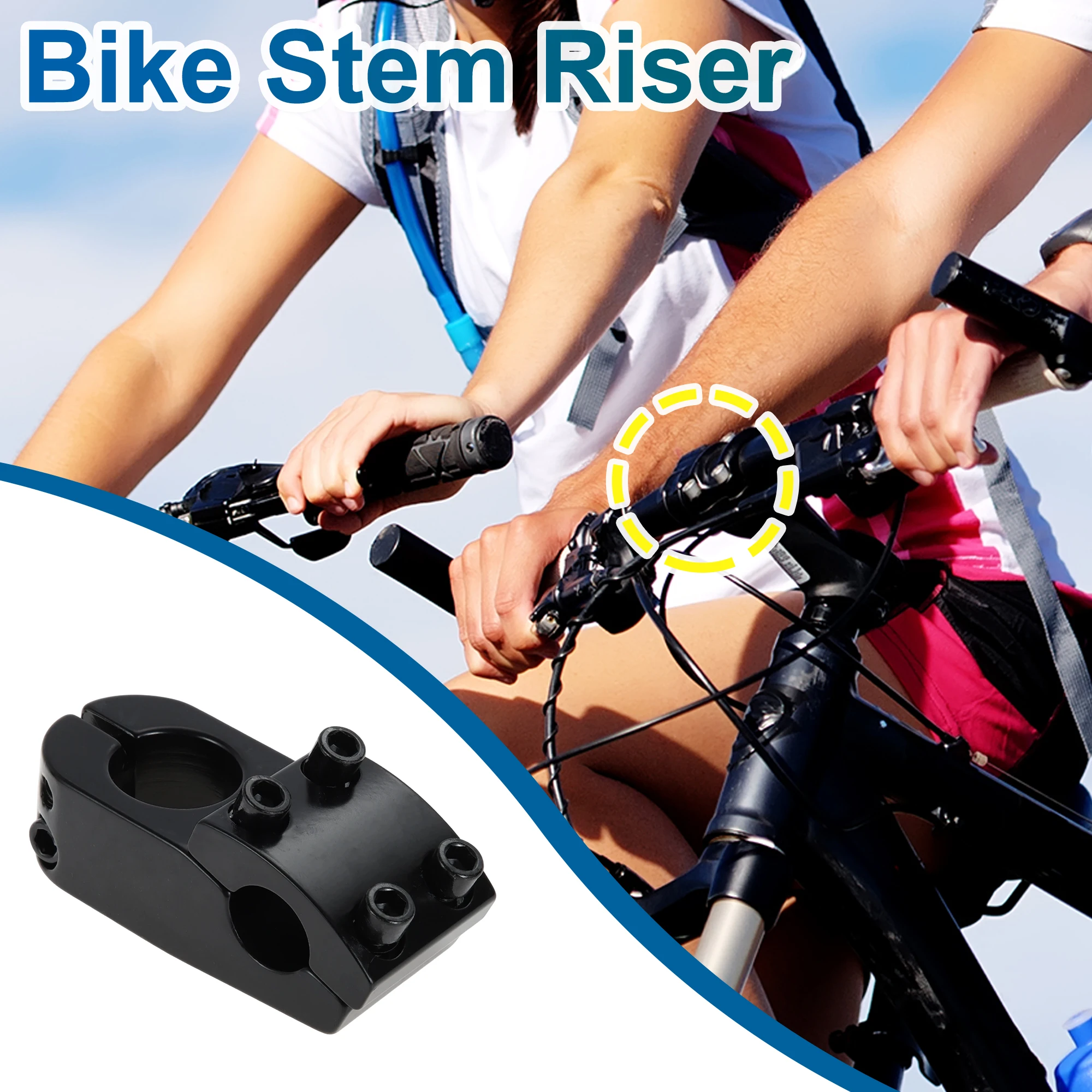 

X Autohaux 1 Pcs Bike Stem Riser for 22.2mm Handlebar Bicycle Height Increaser Metal Black for Most Bicycle Road MTB
