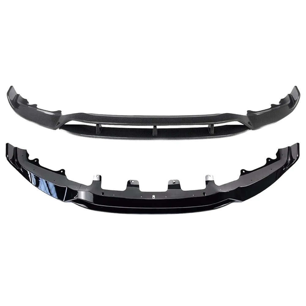 XVIP Glanzende Koolstofvezel Glanzend Zwart 4-delige Blackout Style Front Bumper Lip Spoiler Voor BMW X5 F15 2014-2019 - afbeelding 2