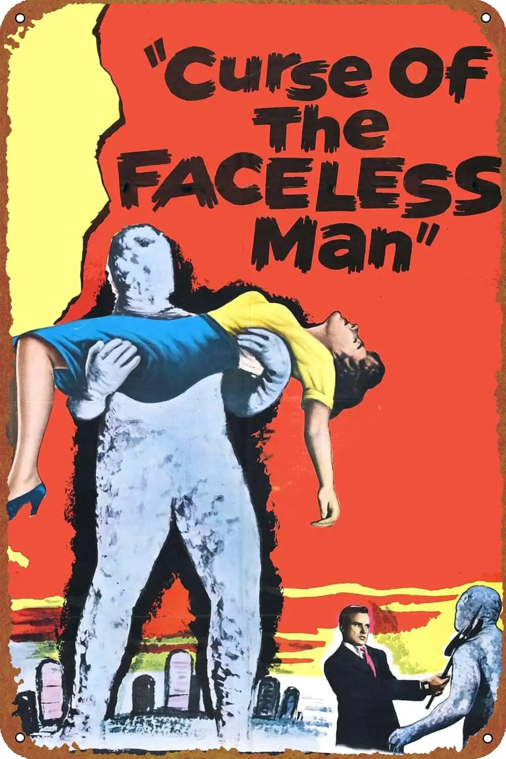 1p,Curse of the Faceless Man Tin logo retro poster restaurant wall decoration home door garden store bar coffee shop club logo g