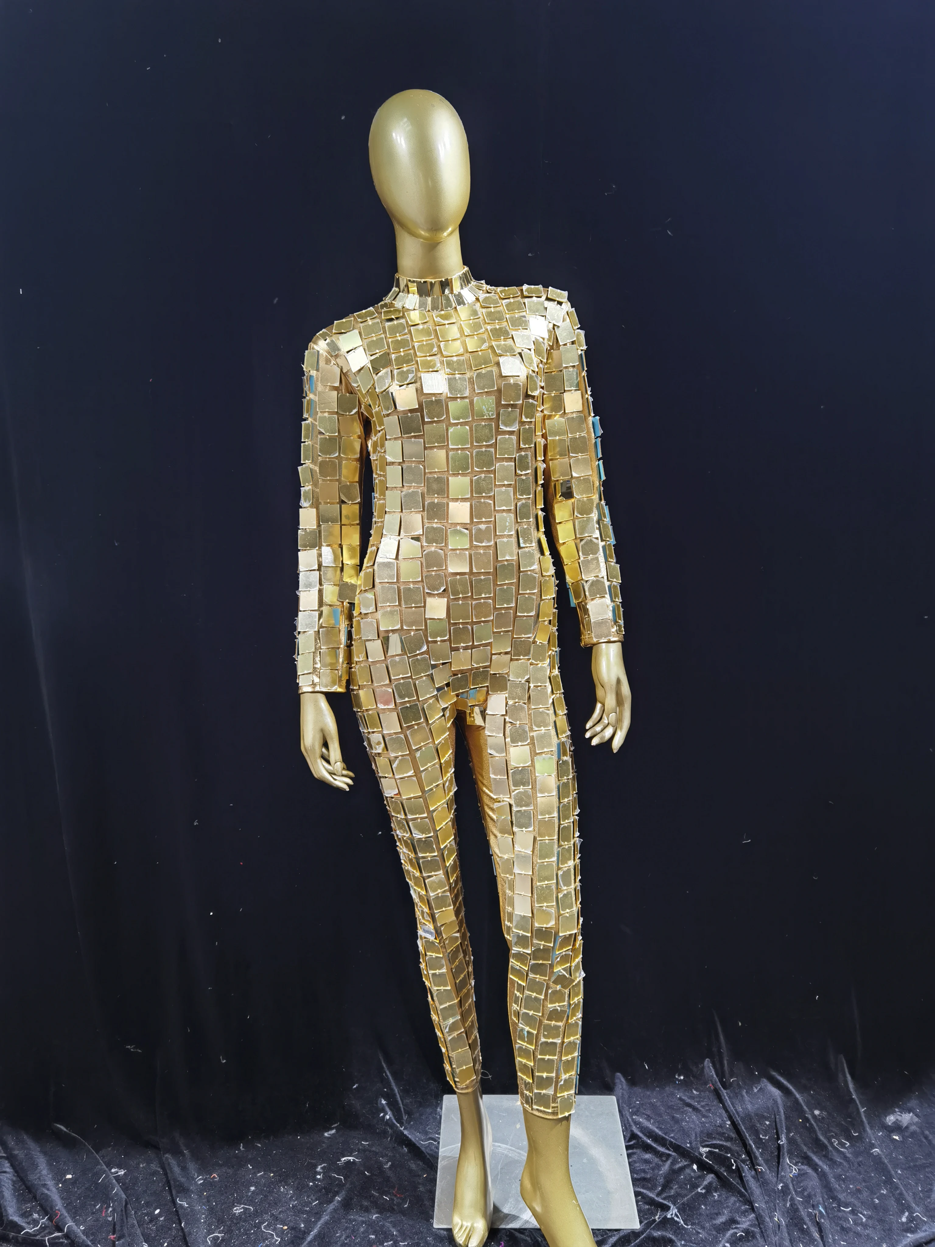 Business Performance Dance Domineering Glitter Performance Costumes One-Piece Mirror Men's and Women's Domineering Clothes Studi