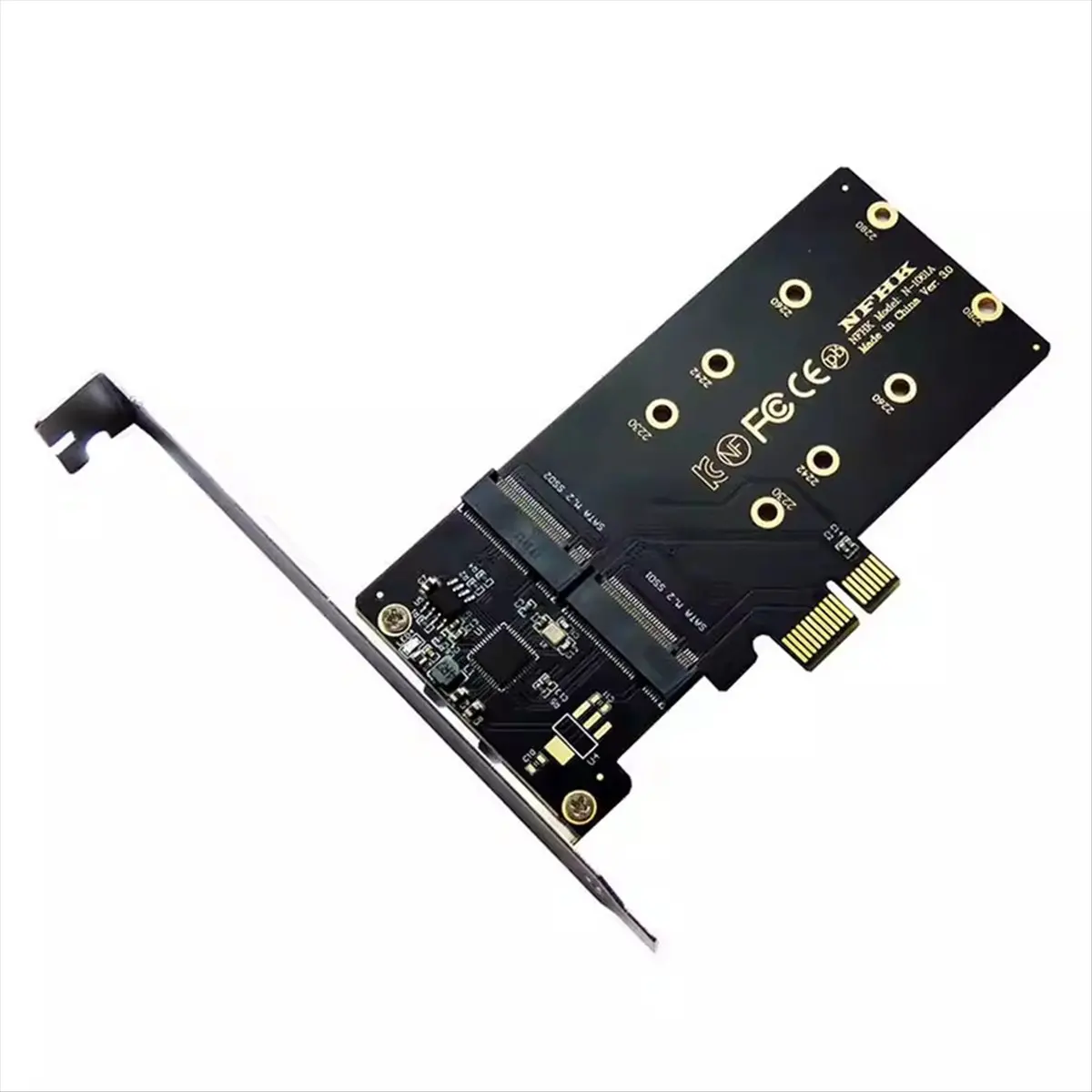 #(Upgraded)PCI-E to M2 Adapter PCI Express X1 2 Port B Key M.2 NGFF SSD Adapter PCIE M2 Adapter Expansion Card Riser Card