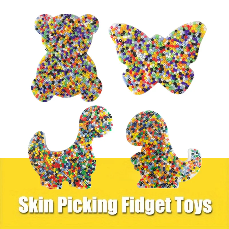 Funny Skin Picking Fidget Skin Picking Pocket Pad To Pick Stress Release Sensory Toy Skin Picking Cute Bear Anti-Anxiety Fidget