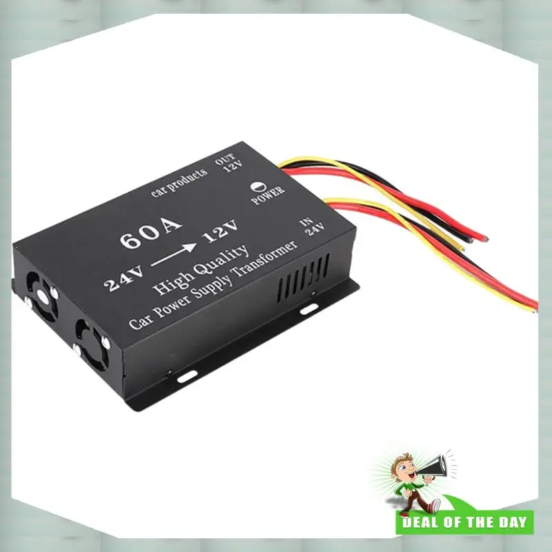 

24-Hour Delivery 2X Car Truck Sound Power Adapter Reducer 24V To 12V 60A Voltage Reduction Converter