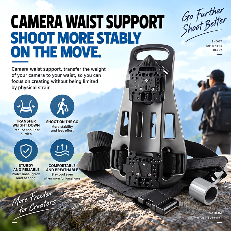 Portable Photography Backrest System Gimbal Waist Bracket with Load Bearing Belt for DJI RS2 RS3 RSC2 Outdoor Video Shooting