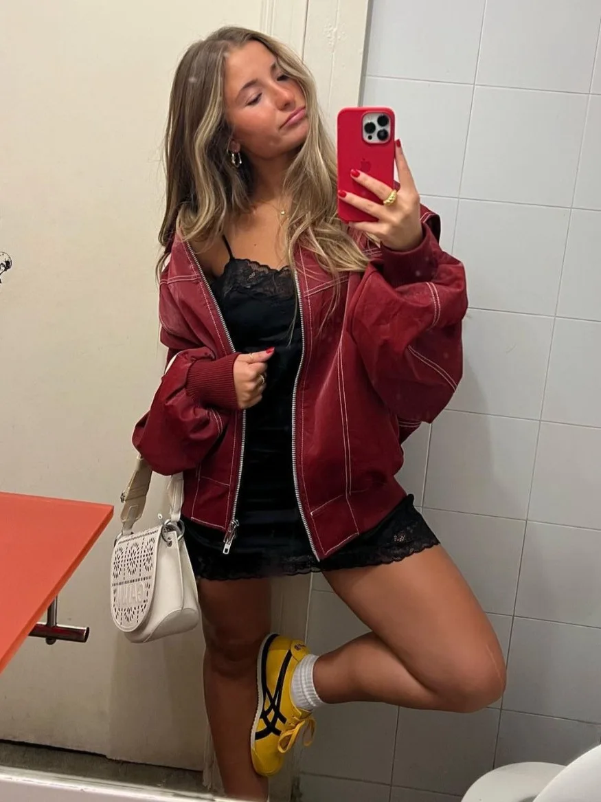 سترة أمريكية كلاسيكية بأكمام طويلة للخريف والشتاء للسيدات موضة جديدة فضفاضة #3