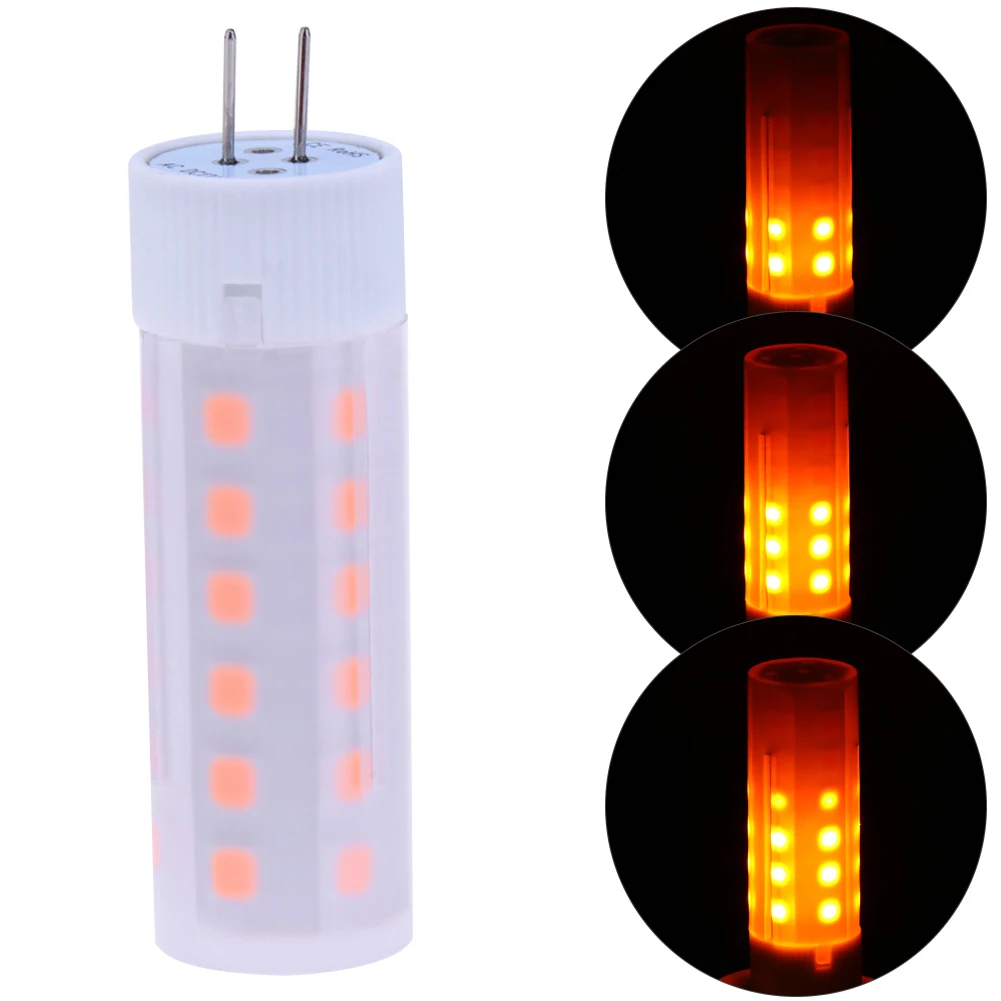 10-1PCS G4 Flickering Flame Fire Effect LED Bulb DC 12V 2W Corn Light Retro Emulation Fire Flicker Burning Decoration Lamp