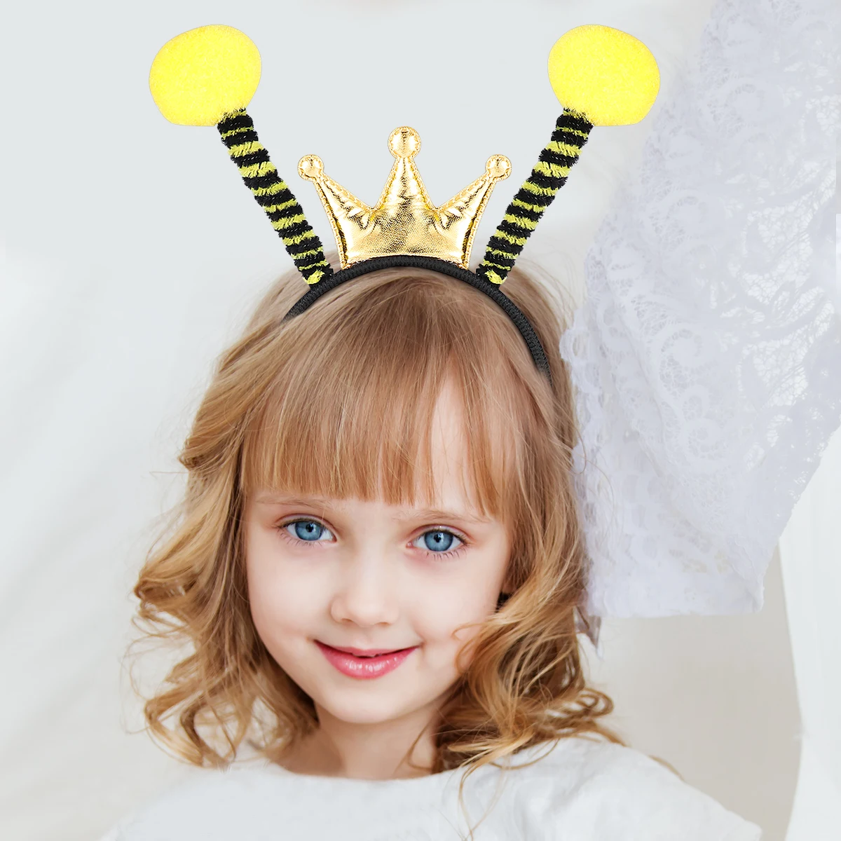 

Yellow Headband Antenna Ball Hair Dress Party Favors Ladybug Cosplay Costume Props Soft Comfortable