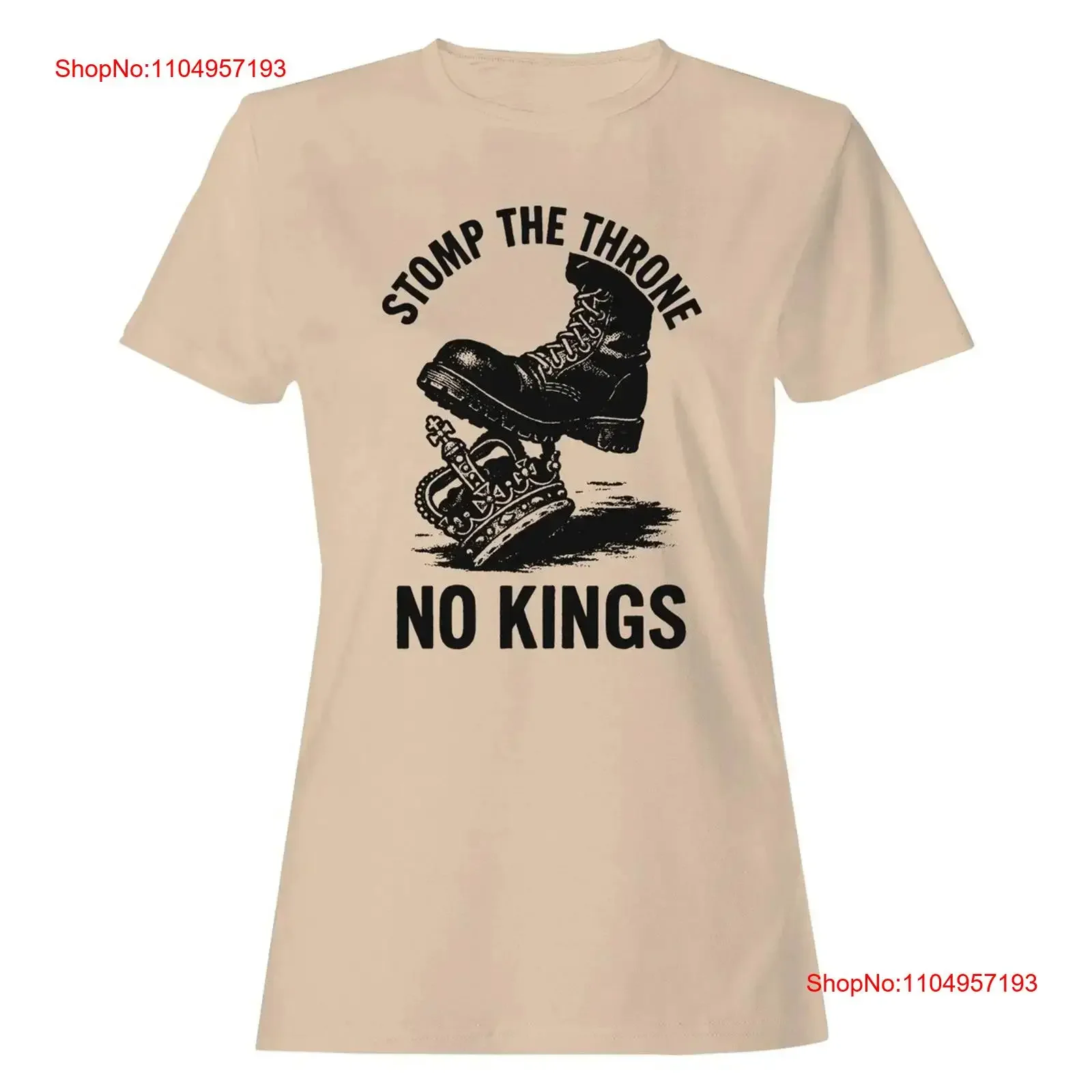 

Stomp the Throne No Kings Women's T shirt vintage Washed homme Versatile Comfortable Stretched Unisex Top For Everyday Wear