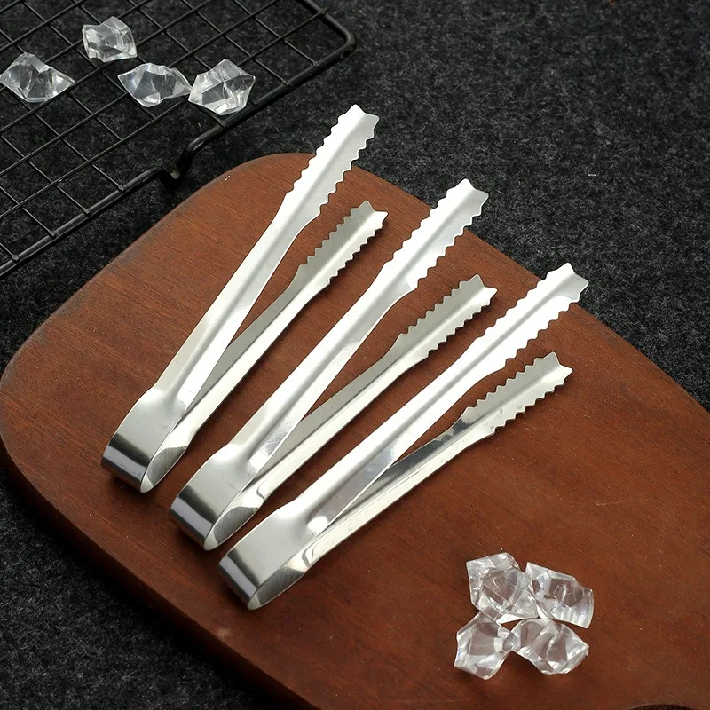 Ice Tongs with Stainless Steel, Thickened, Non-Slip, Multi-Purpose, Small Sugar Cubes Tongs, Large Ice Cubes Tongs, Hot Selling