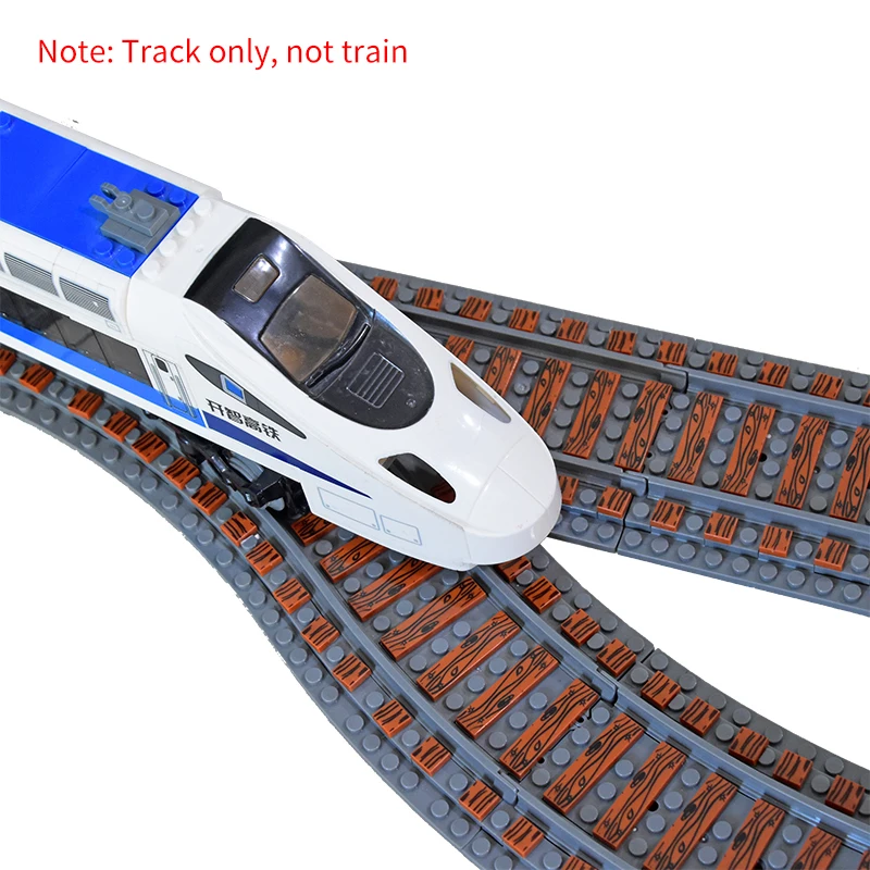 City Trains Flexible Tracks Forked Straight Curved Soft Rails Track Switch Building Block Bricks Kids DIY High-tech Creative Toy