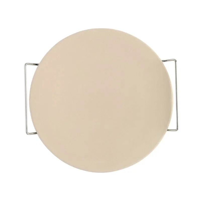 

2 Piece Ceramic Pizza Stone with Steel Holder, 13" x 13",Free shippment