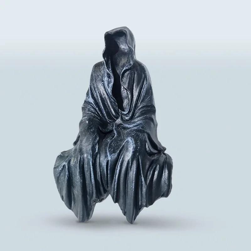 

Новинка 2023, Reaping Solace The Reaper, сидящая статуя, готическая настольная смола, черные скульптуры для дома, украшение для рабочего стола, домашний декор