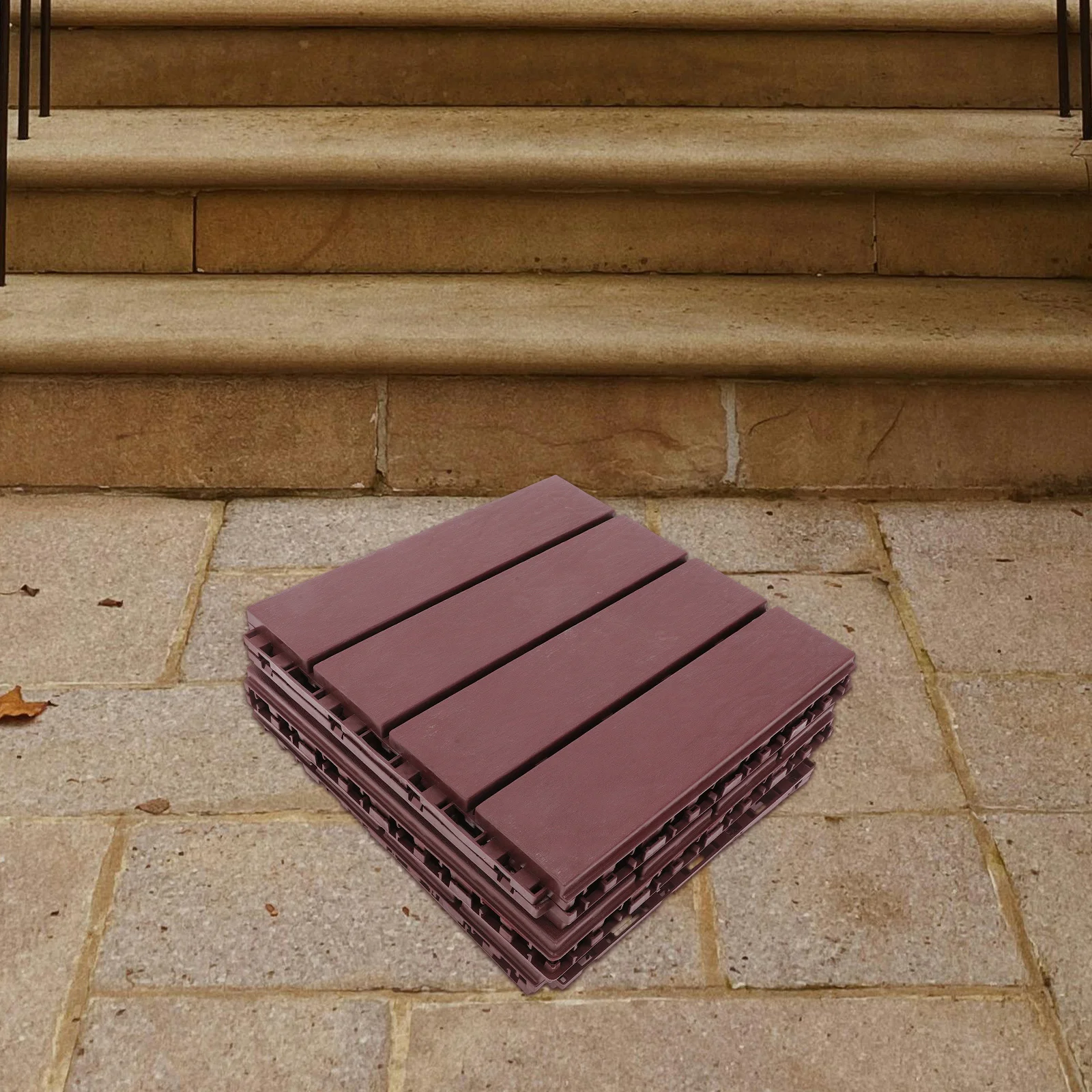 Carrelage de terrasse en plastique pour sol extérieur, 6 pièces, pour Patio, balcon, jardin, salle de bains, résistant aux intempéries, élégant, antidérapant