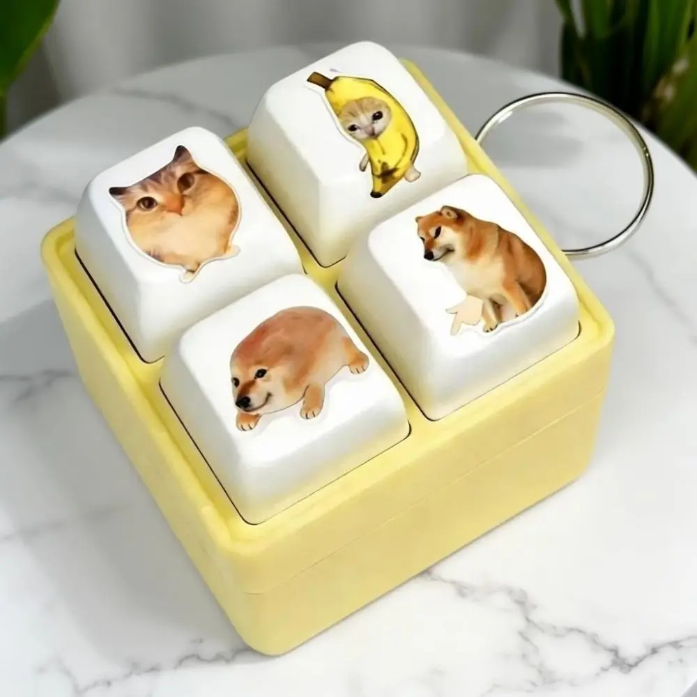 Creative Shiba Inu Voice Button Keychain With Sound Dog Meme Keyboard Keychain Bag Charm Squeeze Finger Keyboard Pendant Kids