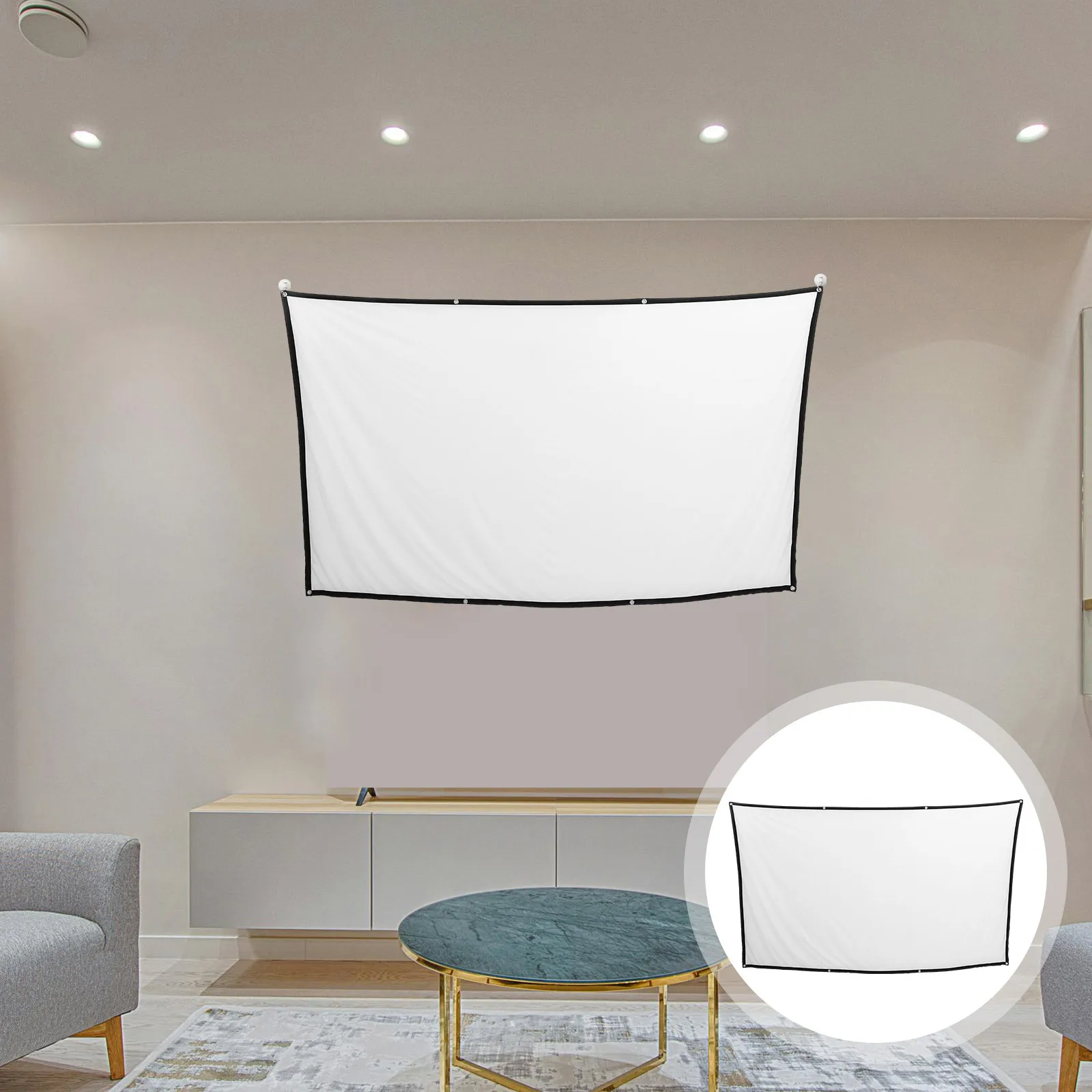 100 Inch 16:9 Portable Foldable Projector Screen High Quality Polyester Material Compact Easy Carry Use Indoor Outdoor