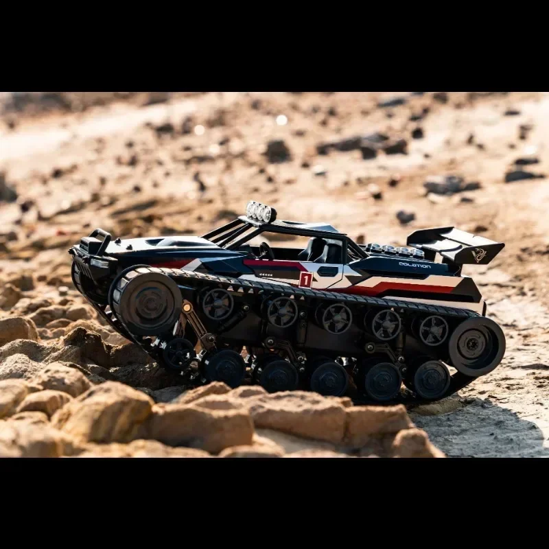 2.4G 1/12 트랙 RC 탱크 무선 조종 자동차 (360도 회전) °   회전 드리프트 RC 모델 오프로드 차량 어린이 선물