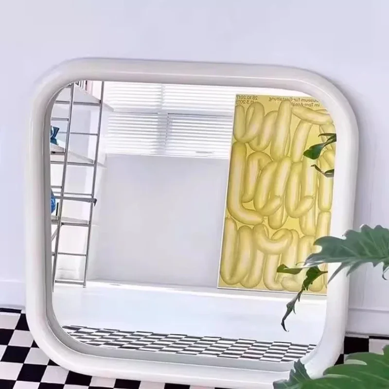 Makeup Mirror Small Mirror Cute Frame Spiegel Wand Home Decorations Silvery Hand Mirror Bathroom Aesthetic Shower Traffic Men