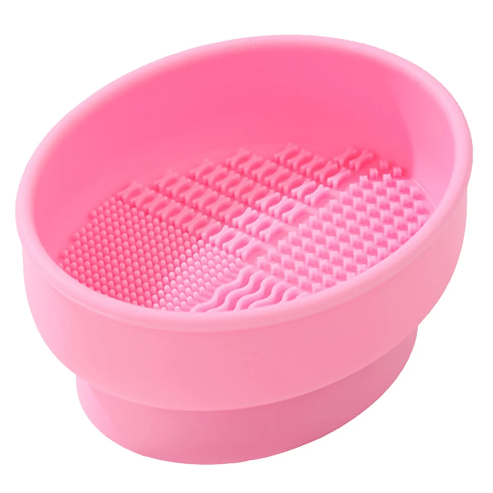 Tigela de limpeza de pincel de maquiagem, suporte de secagem de silicone para fácil limpeza e organização, estilo feminino brincalhão, lavagem de pincel de maquiagem