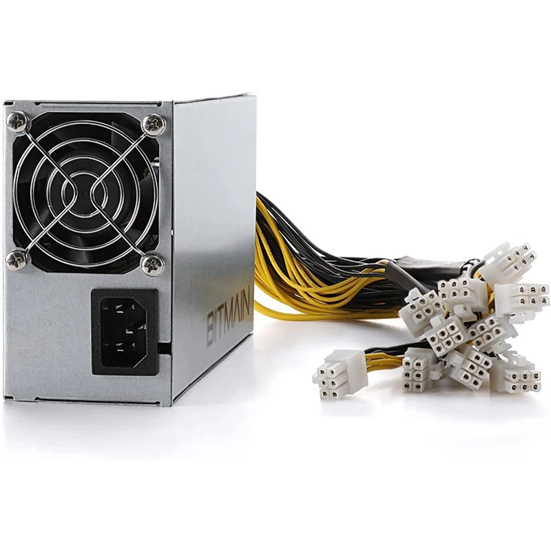 2X APW7 1800W Power Supply Mining PSU For Bitmain Antminer S9/L3+/A6/A7/R4/S7/E9 With 10X PCI-E 6Pin Connectors