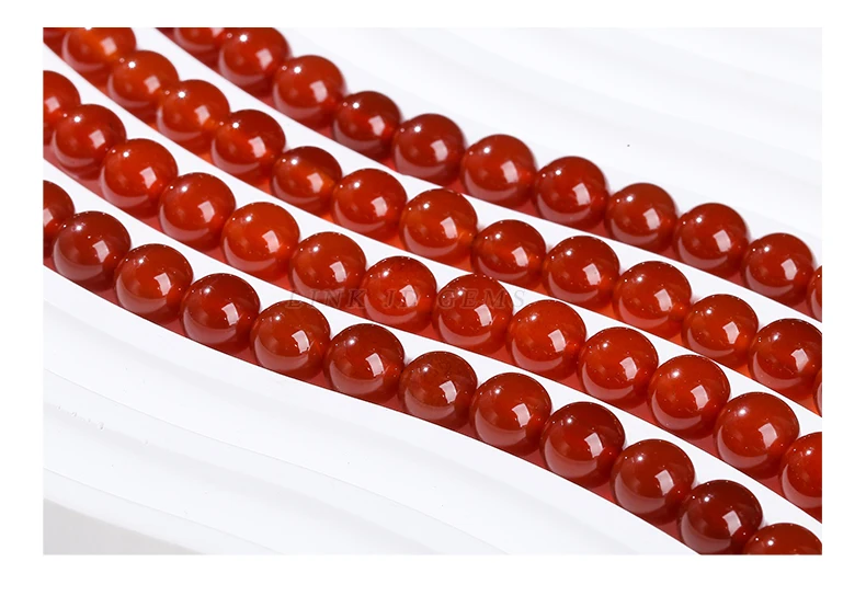 7A Naturstein Rote Achatperle Runde Karneol-Onyx Lose Zwischenperlen für Schmuckherstellung DIY Armbänder Halsketten Zubehör – Detail 5