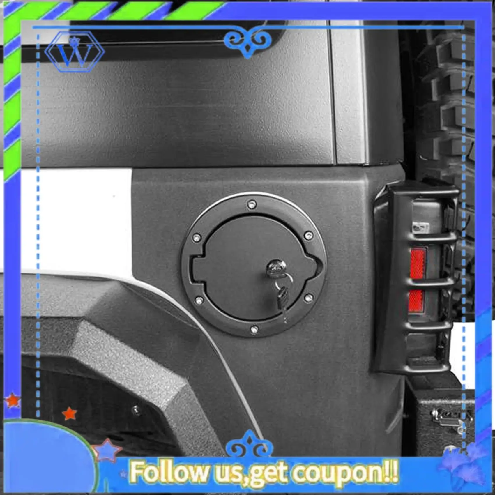 

M46K-Fuel Tank Cap Lock Cover + With 2 Key Lock Szzt04145 For Jeep Wrangler 07-18 2/4Doors Auto Parts