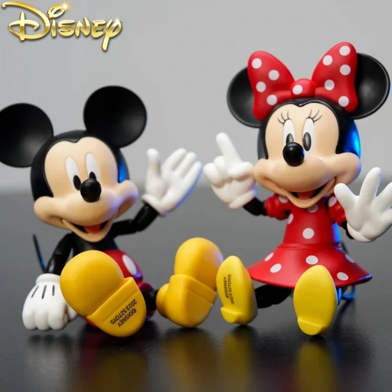 2024 Disney Mickey Mouse Minnie Donald Duck Action Figure Movable Joint Kawaii Anime Figurine Collection Model Statue Toys Gifts