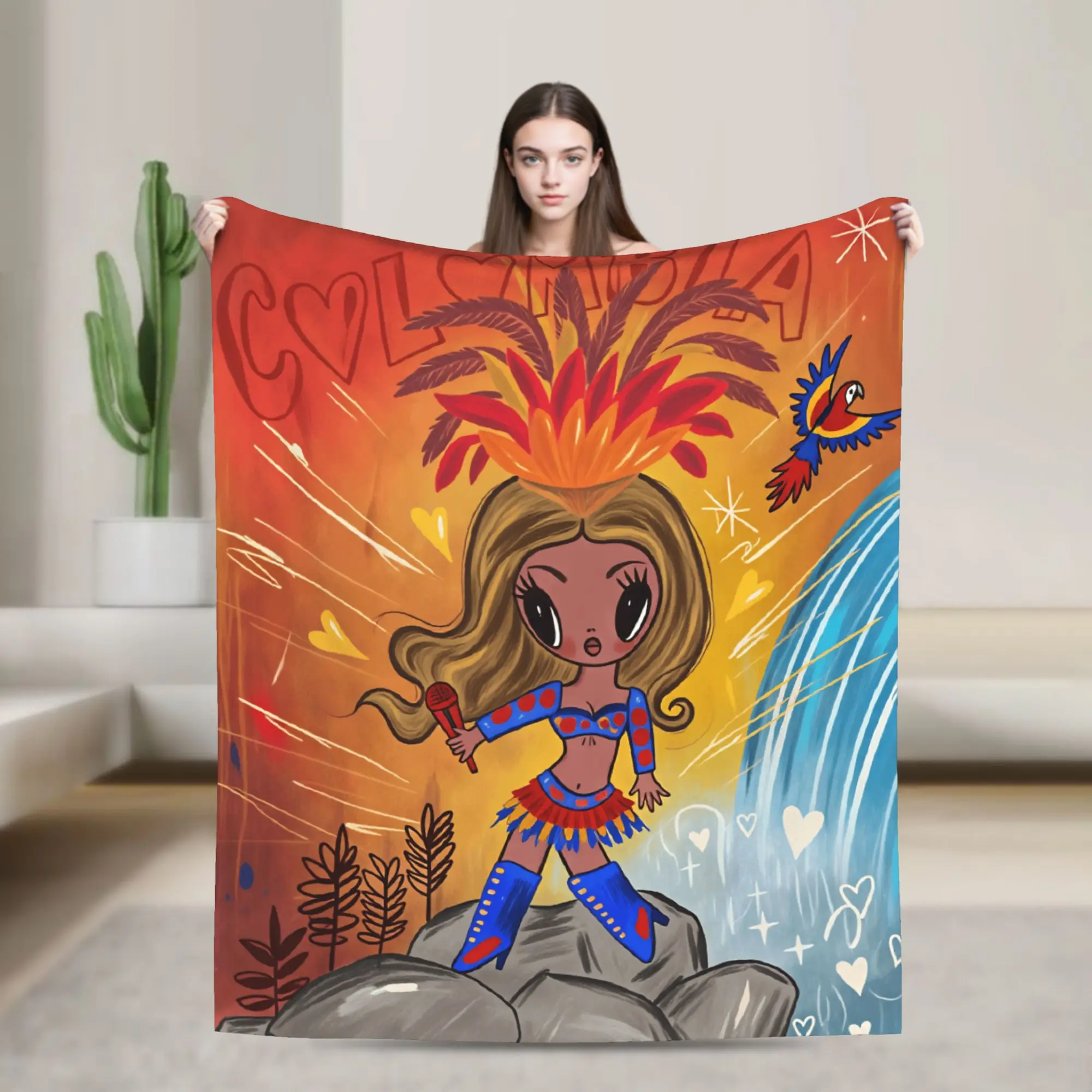 Karols G Tropicoqueta Tour 2026 Comfortable Blanket Living Room  Fashion Throw Blanket Winter Travel Office Flannel Bedspread