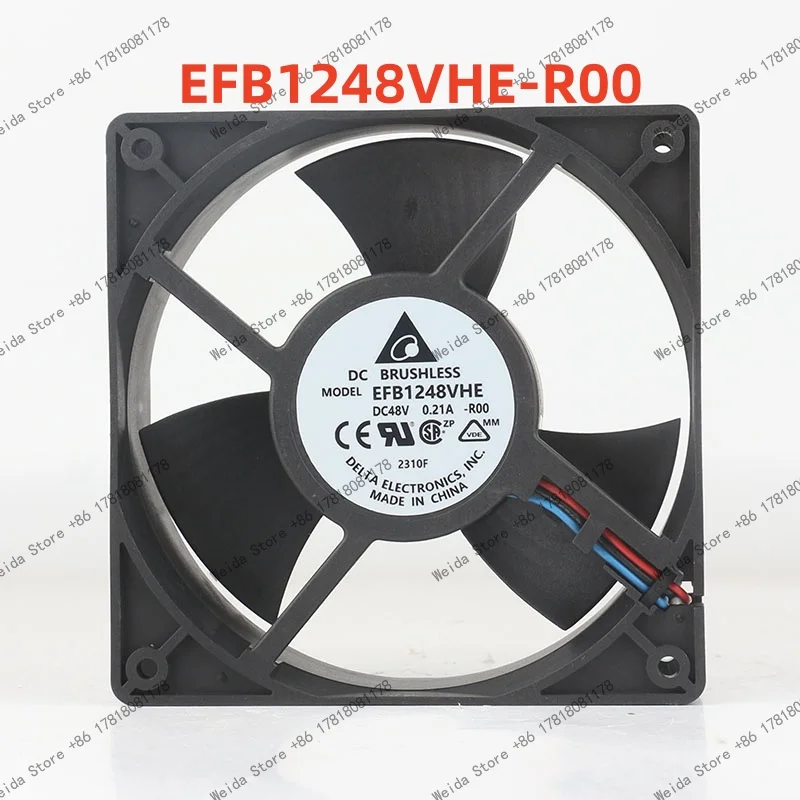 

DC 48V 0.21A AC EC Delta 12038 3200RPM 12CM inverter switch Industrial axial flow silent EFB1248VHE-R00 cooling fan 120x120x38MM